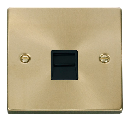 Click Deco Satin Brass Single Master Telephone?socket?vpsb120bk