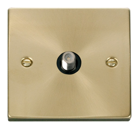 Click Deco Satin Brass Non-isolated Satellite?socket Vpsb156bk