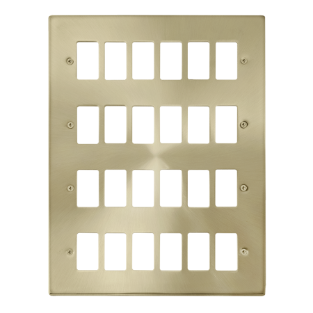 Click Deco Satin Brass 24?gang Grid Pro Front Plate?vpsb20524