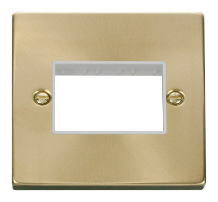 Click Deco Satin Brass 1 Gang Plate Triple?aperture Vpsb403wh