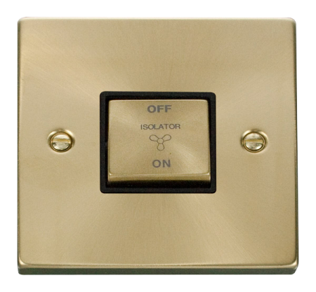 Click Deco Satin Brass 3 Pole Fan Isolator Switch Vpsb520bk