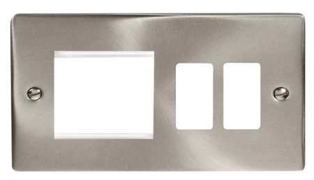 Click Deco Satin Chrome New Media - Grid Pro Combi Plate VPSC31102