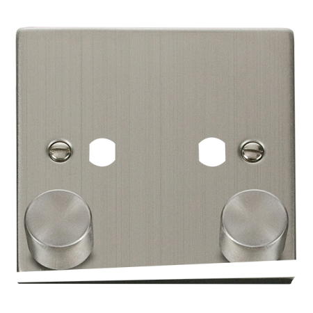 Click Deco Stainless Steel Twin Dimmer Plate And Knobs | Vpss152pl