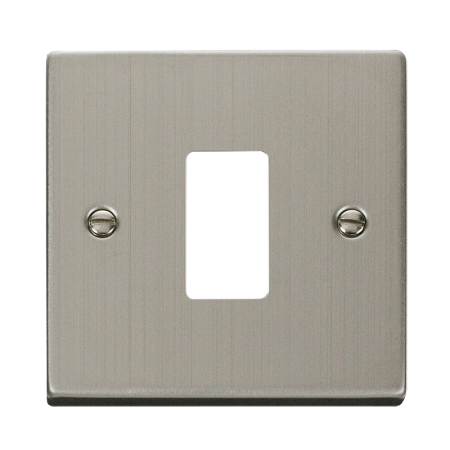 Click Deco Stainless Steel 1 Gang Grid Pro Front Plate VPSS20401