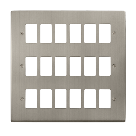 Click Deco Stainless Steel 18 Gang Grid Pro Front Plate VPSS20518