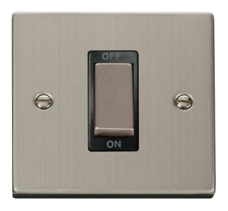 Click Deco Stainless Steel Single 50a Dp Cooker Switch Black Insert | Vpss500bk