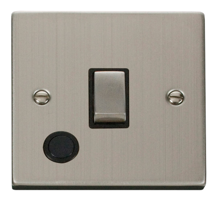 Click Deco Stainless Steel Single 20a Switch & Flex Outlet Black Insert | Vpss520bk