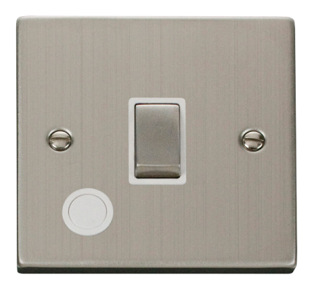 Click Deco Stainless Steel Single 20a Switch & Flex Outlet White Insert | Vpss520wh