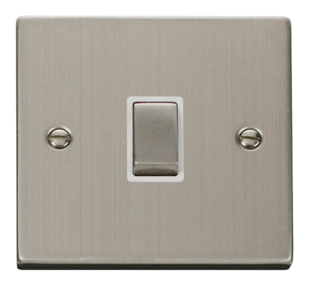 Click Deco Stainless Steel 20A DP Switch White Insert | VPSS722WH