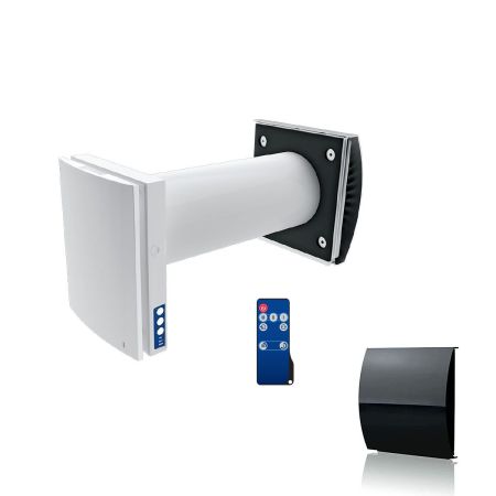 Blauberg Vento-Duo Decentralised Single Room Heat Recovery Fan Unit WiFi Black Cowl
