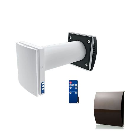 Blauberg Vento-Duo Decentralised Single Room Heat Recovery Fan Unit WiFi Brown Cowl