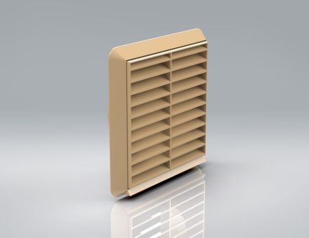 Verplas 125mm Louvred Grille with Flyscreen Beige| VKC268BEF/S