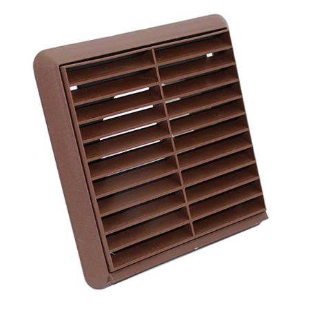 Verplas 125mm Louvred Grille with Flyscreen Brown | VKC268F/SBR