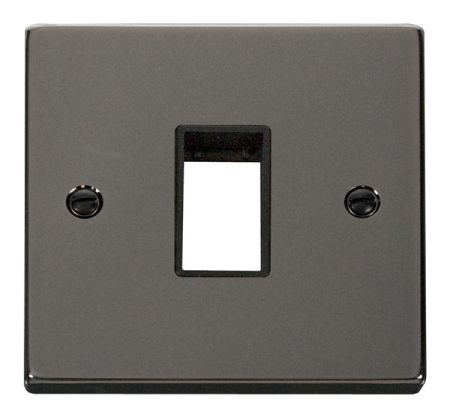 Click Deco Single Aperture Black Nickel Unfurnished Plate Black Insert VPBN401BK