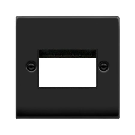 Click Deco Matt Black Triple Aperture Unfurnished MiniGrid Plate | VPMB403BK