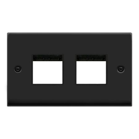 Click Deco Matt Black 4 Aperture Unfurnished MiniGrid Plate | VPMB404BK