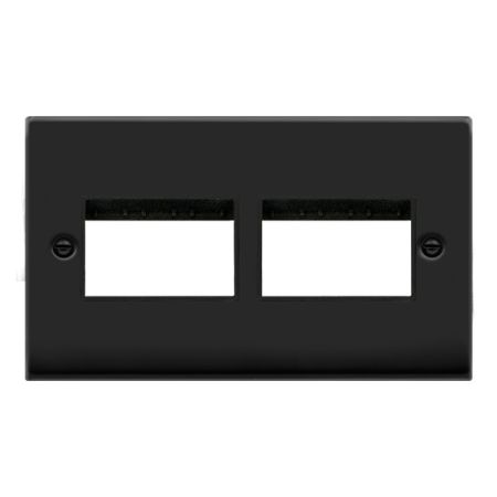 Click Deco Matt Black 6 Aperture Unfurnished MiniGrid Plate | VPMB406BK