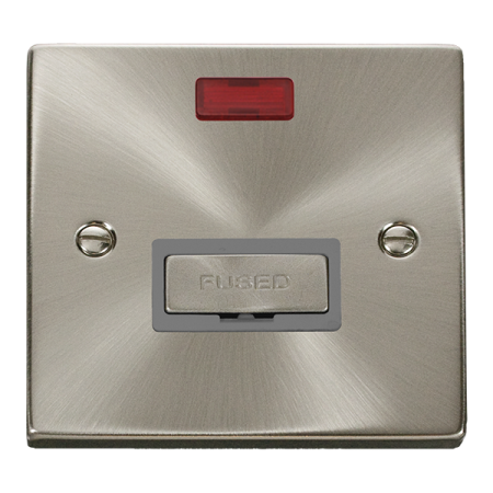 Click Deco Ingot Satin Chrome Unswitched Fused Spur & Neon Grey Insert | VPSC753GY