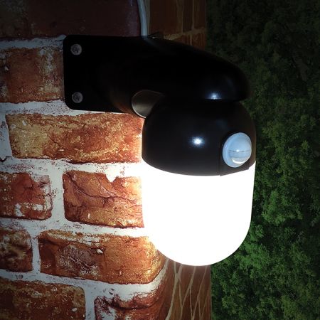 Eterna Lighting 10W LED Well Glass with 120° PIR Black | WELLBKPIR