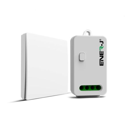 Ener-J 1 Gang Wireless Kinetic Switch + 500W Non-Dimmable & Wi-Fi 5A RF Receiver | WS1062X