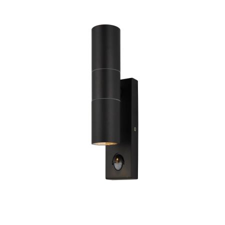 Zinc Leto PIR Up & Down IP44 Black Wall Light ZN-29179-BLK
