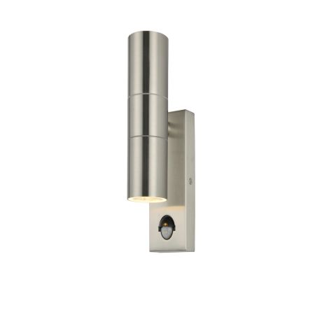 Zinc Leto PIR Up & Down IP44 Stainless Steel Wall Light ZN-29179-SST
