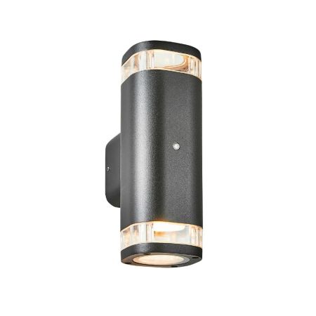 Forum Zink EOS Up & Down Wall Light with Photocell Black | ZN-35072-BLK