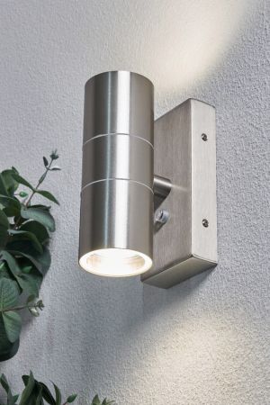 Forum Zinc Leto ZN-34022-SST Photocell GU10 Up & Down IP65 Wall Light Stainless Steel