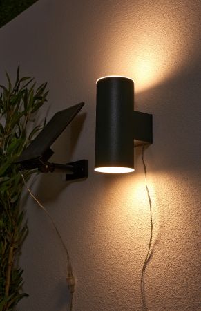 Forum Zink Solar Eldon Up/Down Solar Wall Light Black | ZN-42041