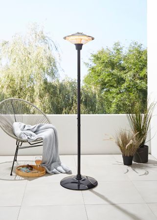 Forum Coral ZR-38155-SIL 1500w Floor Standing Outdoor Patio Heater Silver