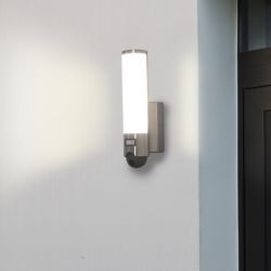 Lutec Elara Connect Wall Light c/w Camera and PIR Stainless Steel ...