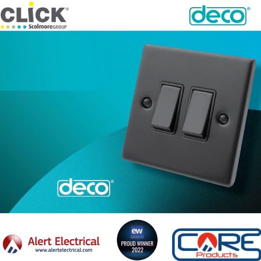 Click Deco Matt Black Wiring Accessories Now Available from Alert Electrical