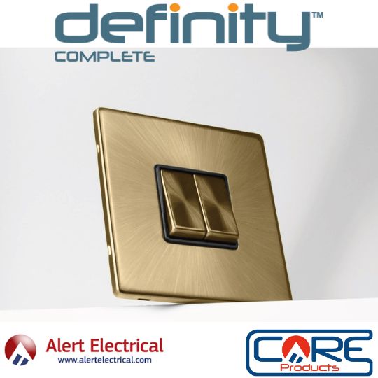 Click Definity Complete in Antique Brass now available to order from Alert Electrical