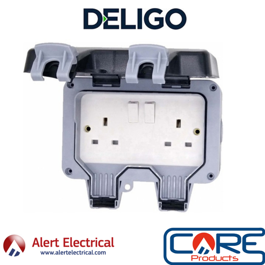 Save money this summer with the Deligo IP66 13A 2G DP Outdoor Switched Socket at £7.99 + Vat