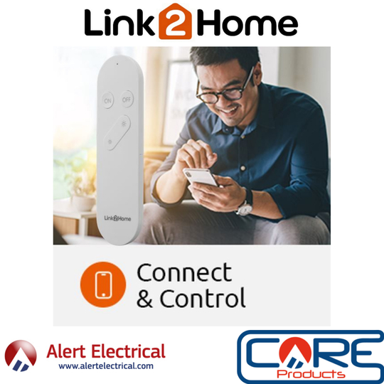 Brighten and Dim Your Link2Home Smart Lighting with the Link2Home Remote Control.