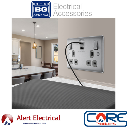 New BG Nexus 13a Double Socket with integrated ‘fast charge’ 30W Type A + C USB