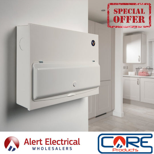 Alert Electrical June Promotion. Verso Split Load Populated SPD Consumer Units