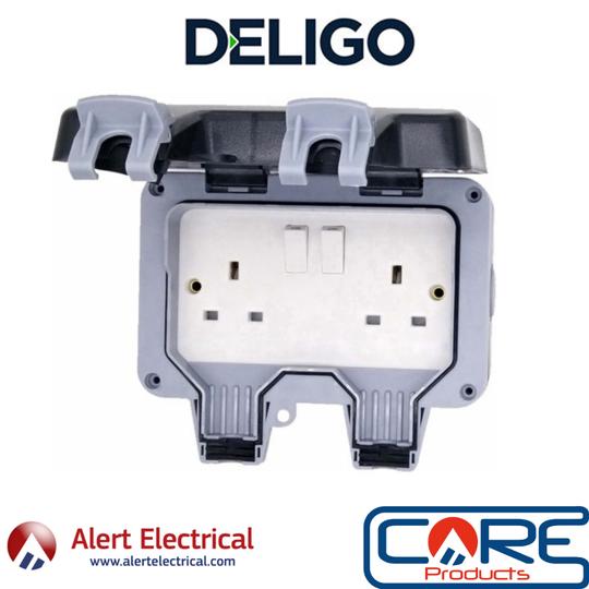 Save money this summer with the Deligo IP66 13A 2G DP Outdoor Switched Socket at £7.99 + Vat