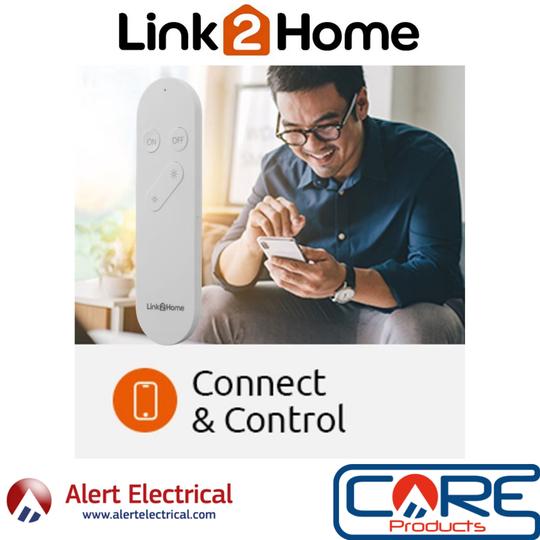 Brighten and Dim Your Link2Home Smart Lighting with the Link2Home Remote Control.